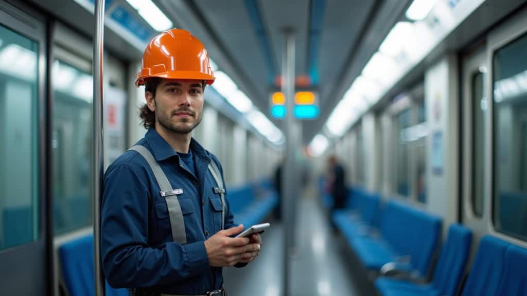 Technicien en train d