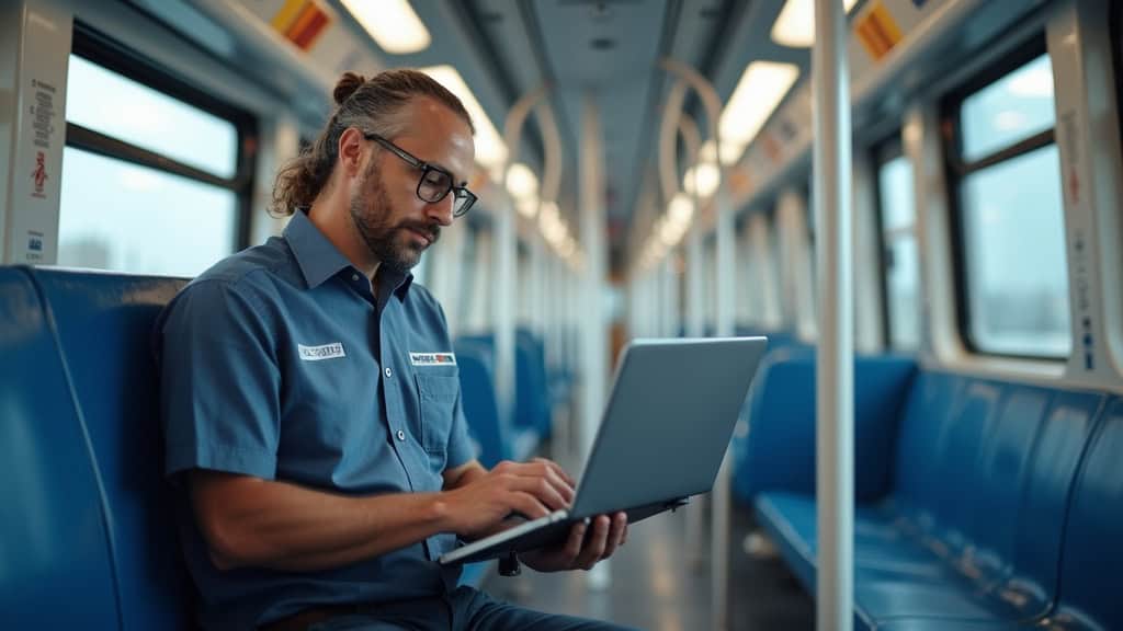 Technicien en train d