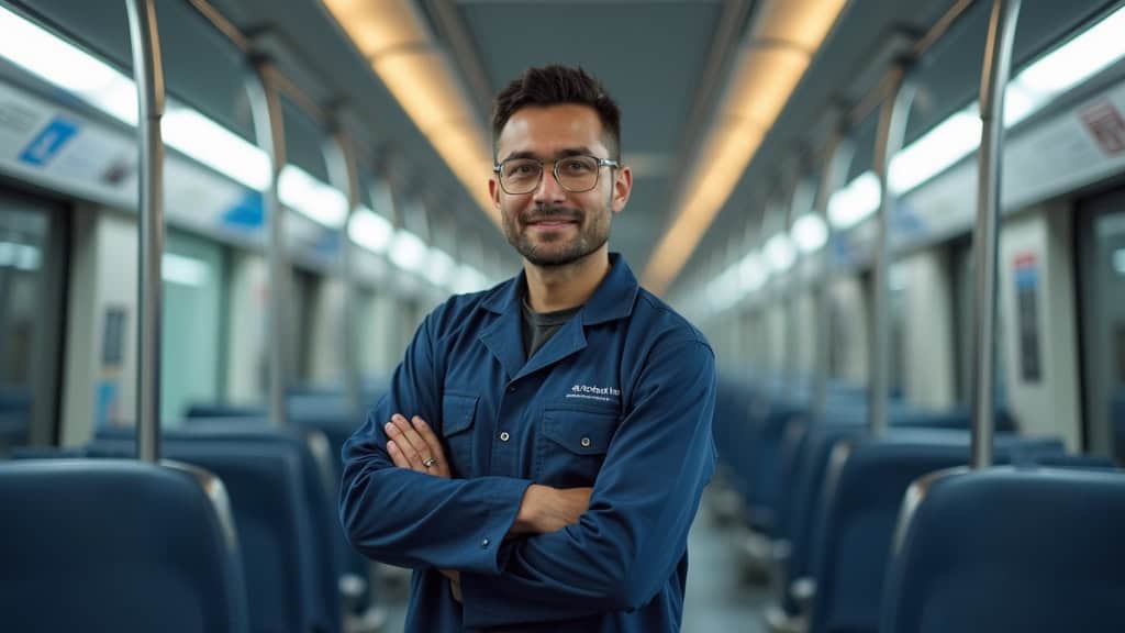 Technicien en train d