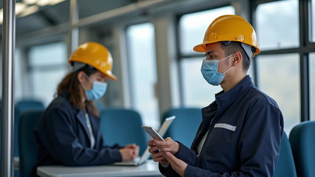 Technicien en train d