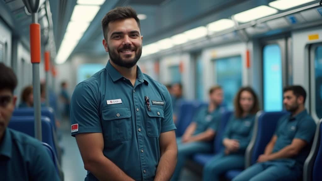 Technicien en train d