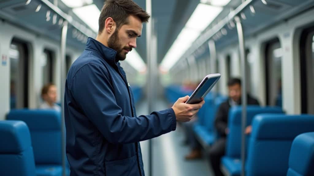 Technicien en train d