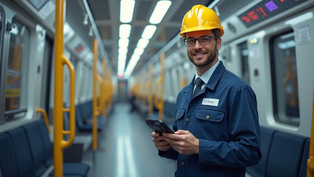 Technicien en train d