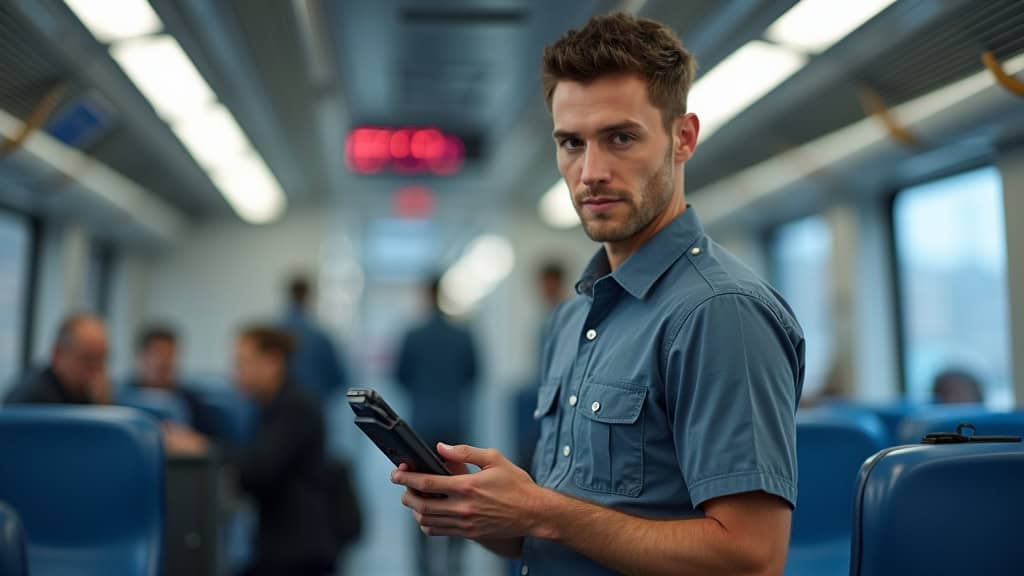 Technicien en train d