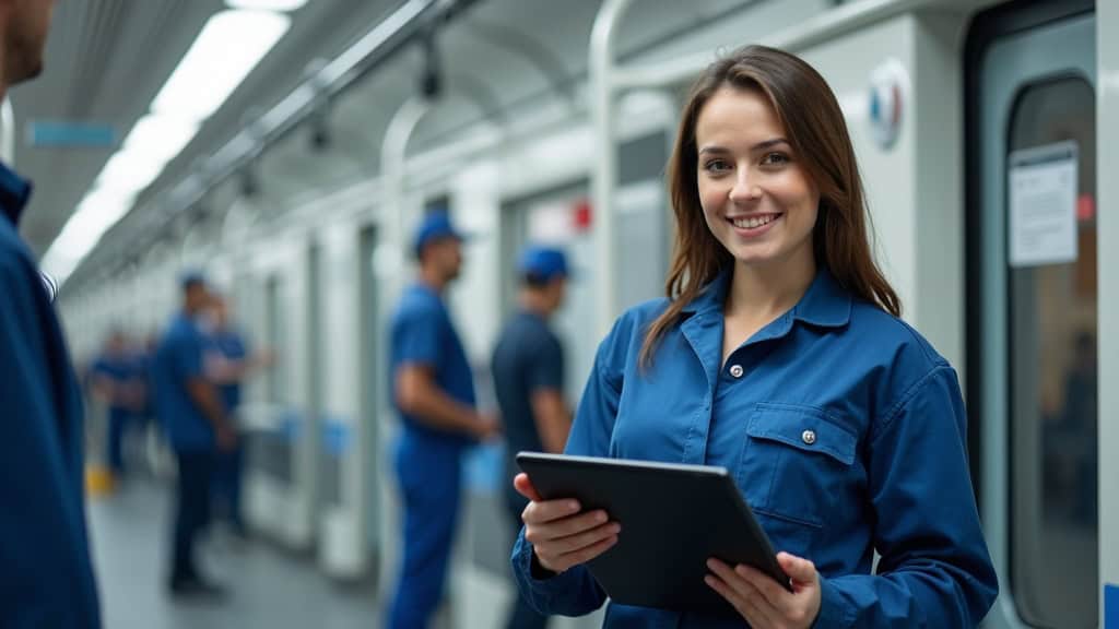 Technicien en train d