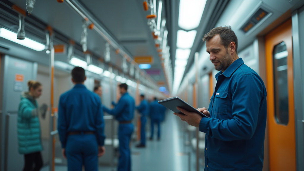 Technicien en train d