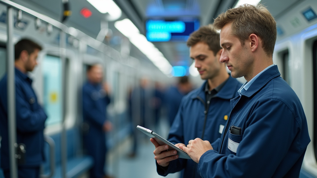 Technicien en train d