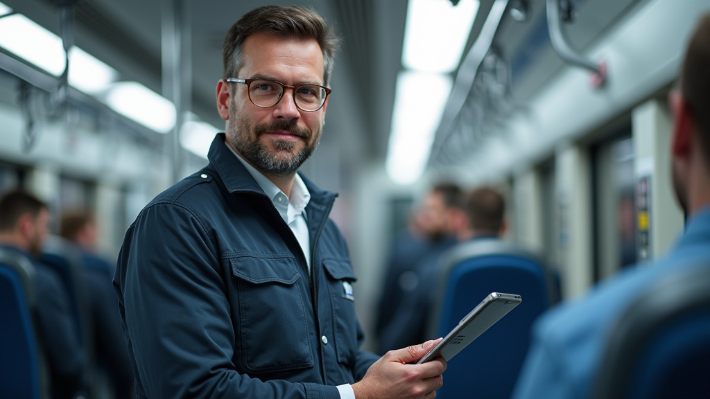 Technicien en train d