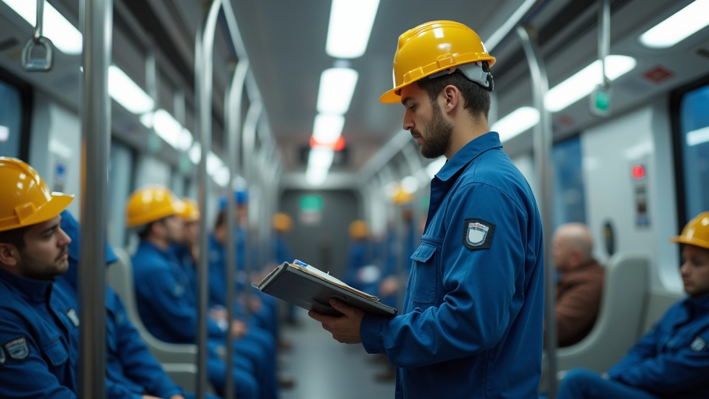 Technicien en train d