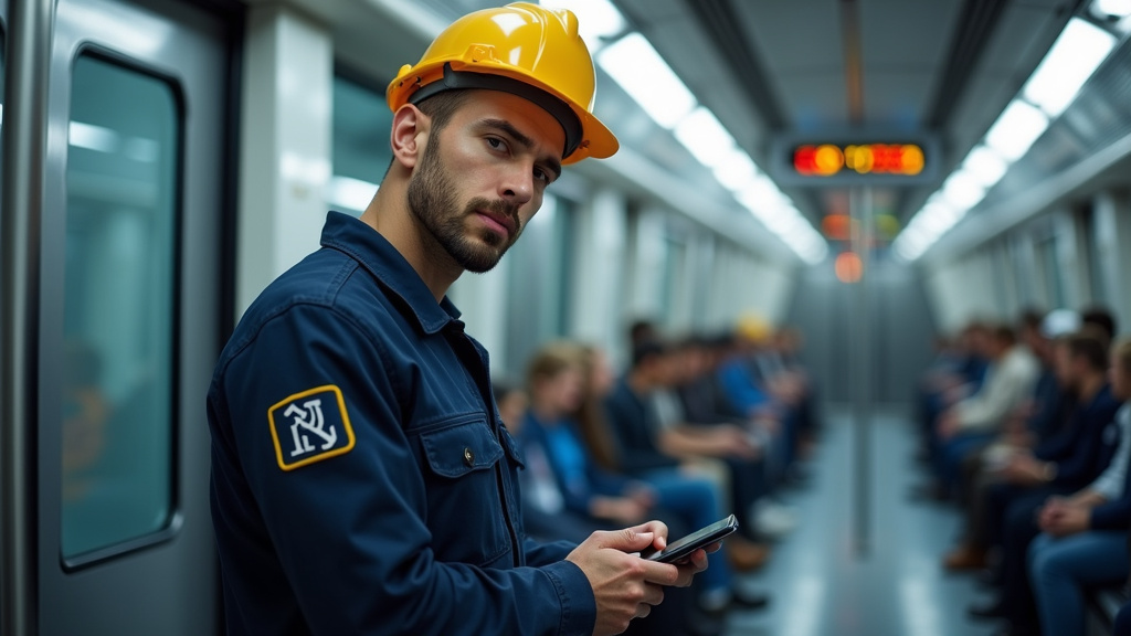 Technicien en train d