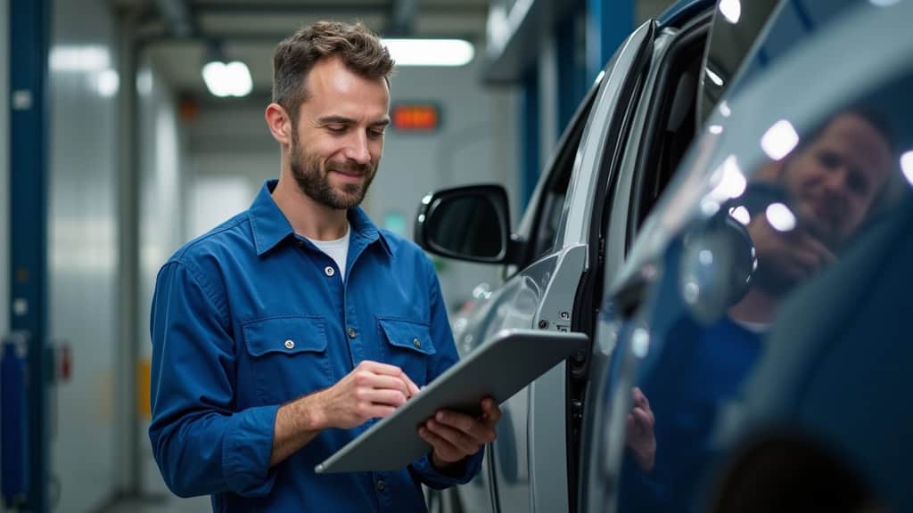 Technicien en train de faire la maintenance d