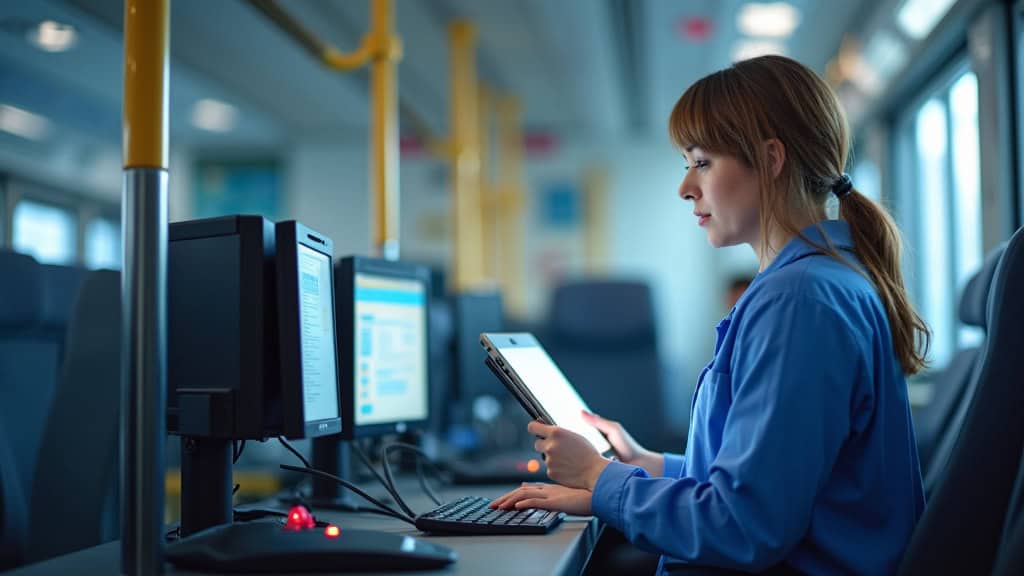 Technicien IRVE en train d