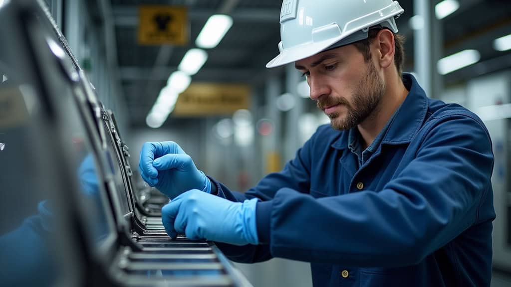 Technicien vérifiant le bon fonctionnement d