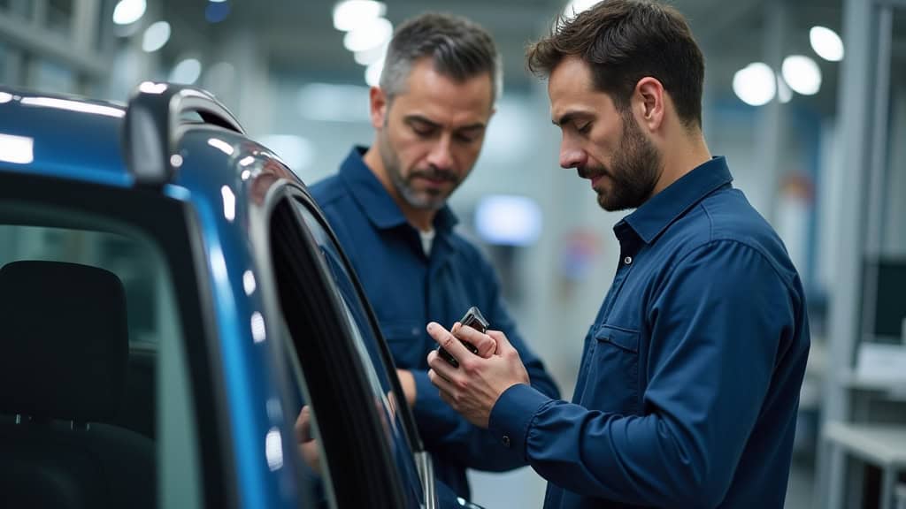 Technicien vérifiant le fonctionnement d
