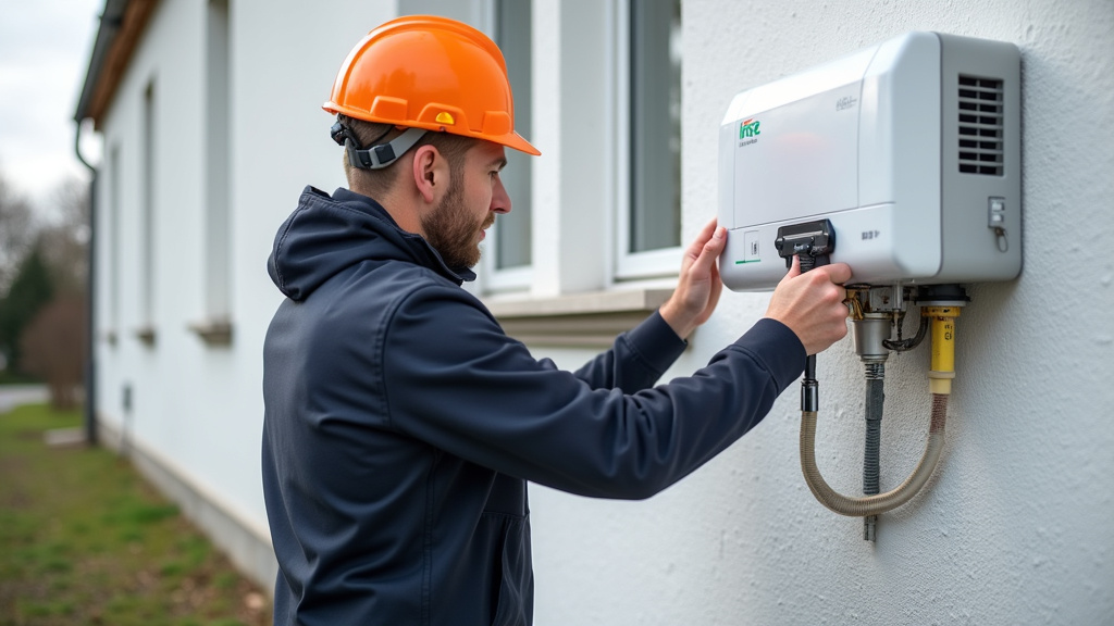 Un électricien certifié IRVE installant une borne sur un mur extérieur à Frontenay-Rohan-Rohan