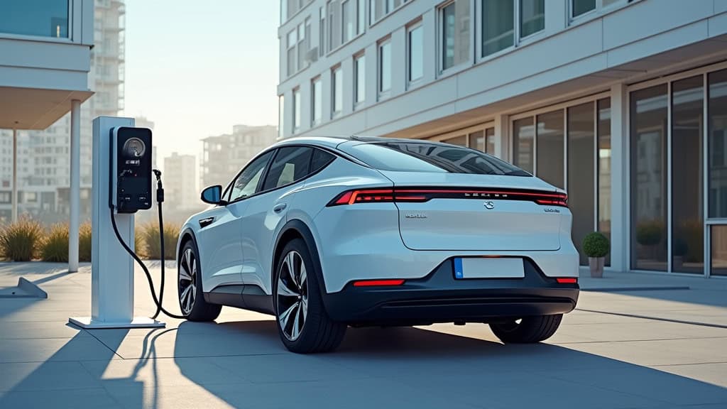 Véhicule électrique en charge sur une borne nouvellement installée à Spycker