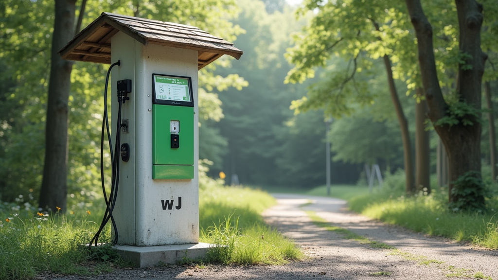 Borne de recharge E-Totem située au Super U de Le Bourgneuf-la-Forêt