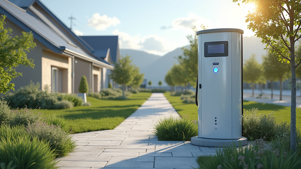 Borne de recharge électrique alimentée par des panneaux solaires à Saint-M