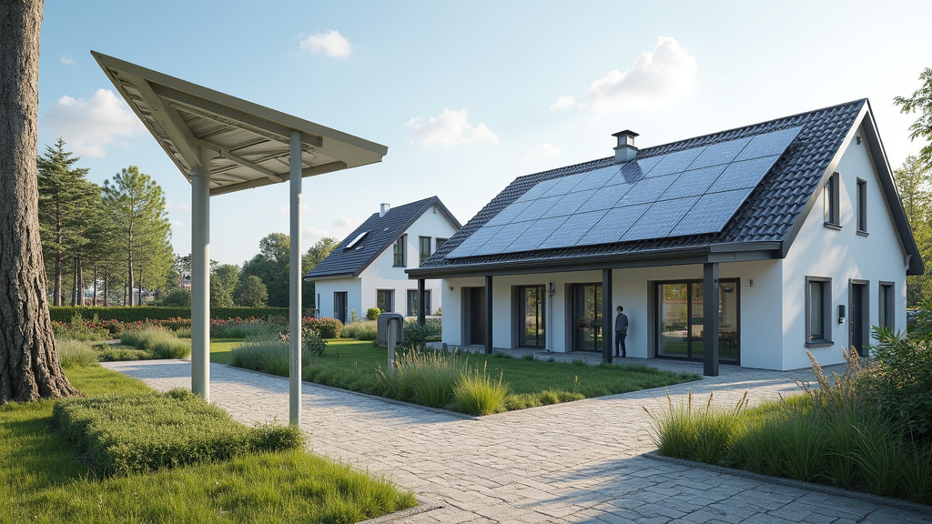 Borne de recharge électrique associée à des panneaux solaires à Avesnes-sur-Helpe