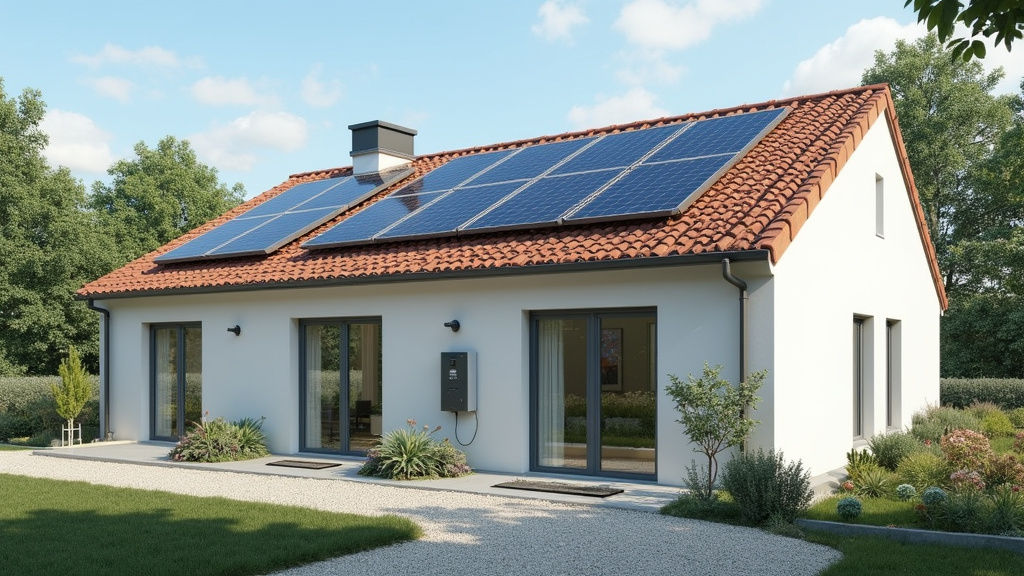 Borne de recharge électrique connectée à des panneaux solaires à Bourganeuf