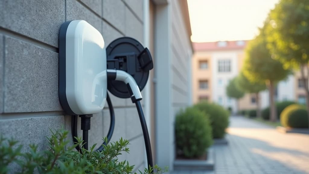 Borne de recharge électrique installée à l