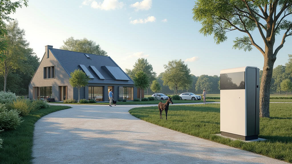 Borne de recharge électrique installée à Saint-Just-Sauvage près d
