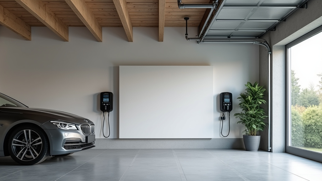 Borne de recharge électrique installée dans un garage à Boulange
