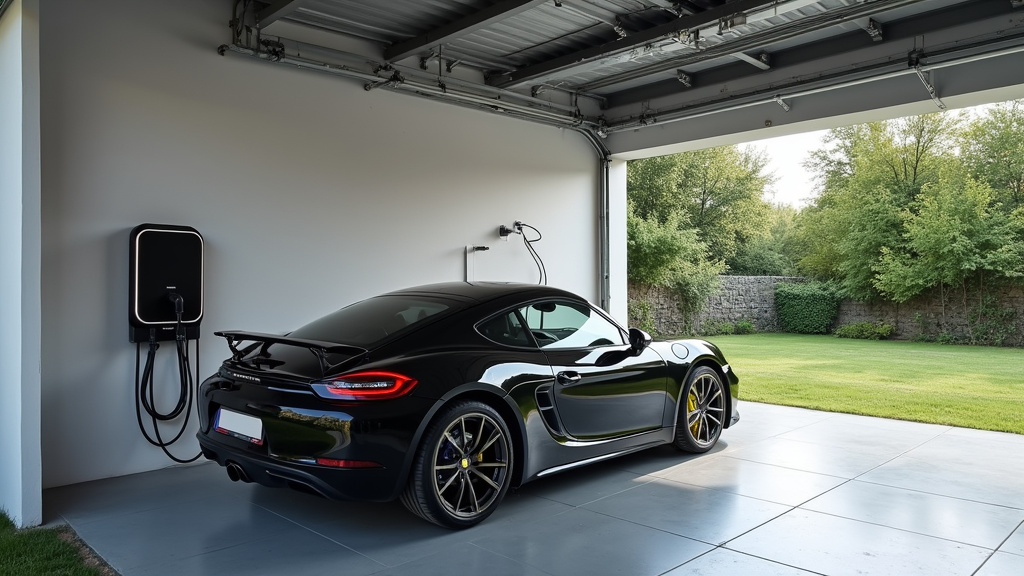 Borne de recharge électrique installée dans un garage à Gruffy