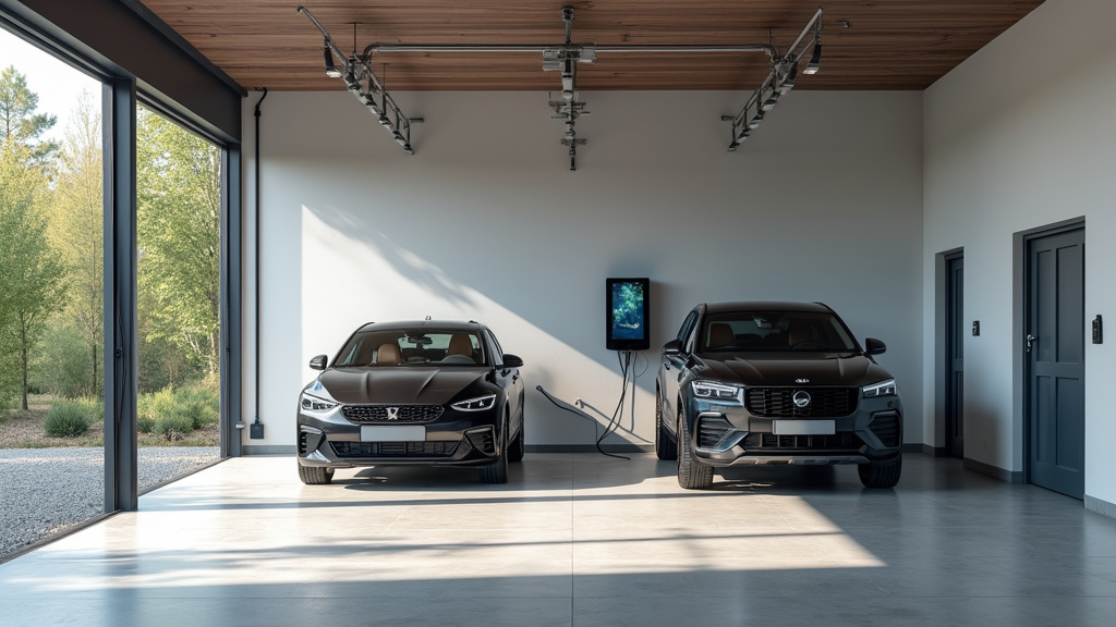 Borne de recharge électrique installée dans un garage à Léré
