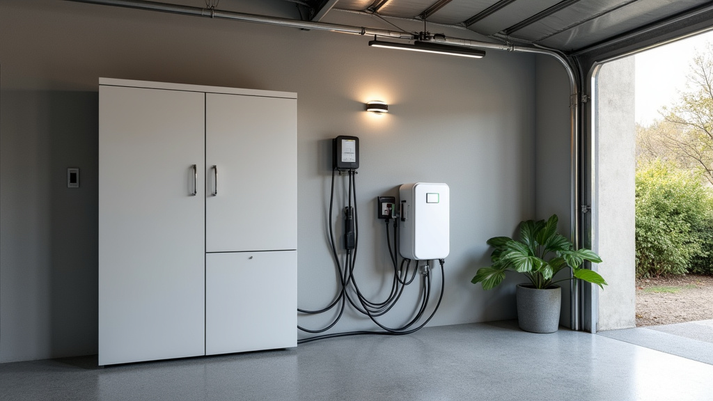 Borne de recharge électrique installée dans un garage à Pauillac