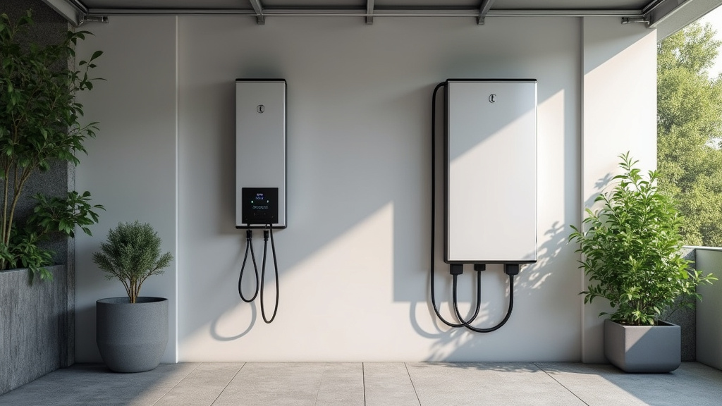 Borne de recharge électrique installée dans un garage à Pierric