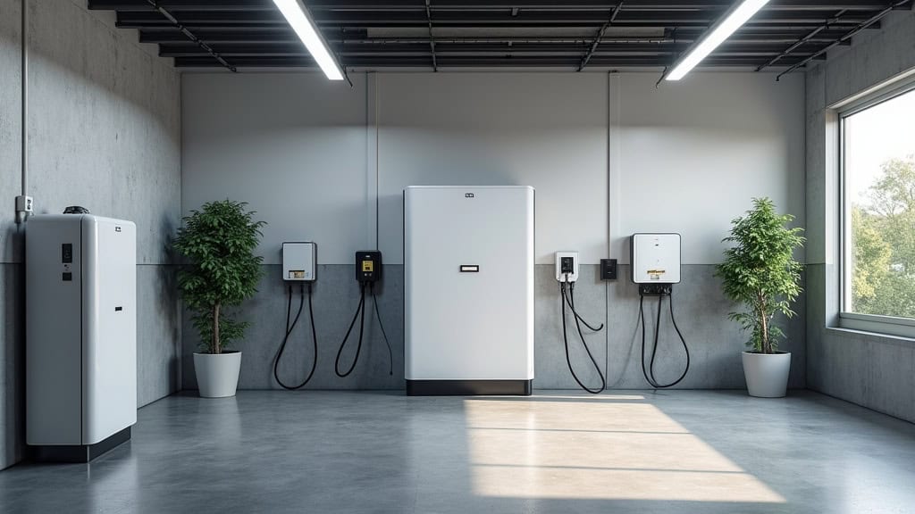 Borne de recharge électrique installée dans un garage à Saint-André-de-Lidon