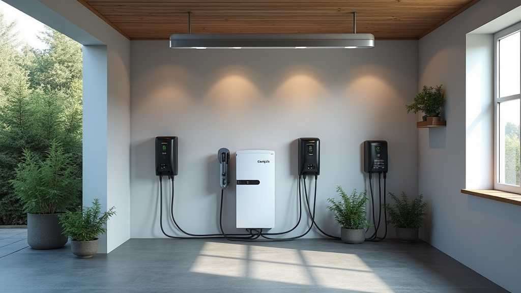 Borne de recharge électrique installée dans un garage à Vergigny