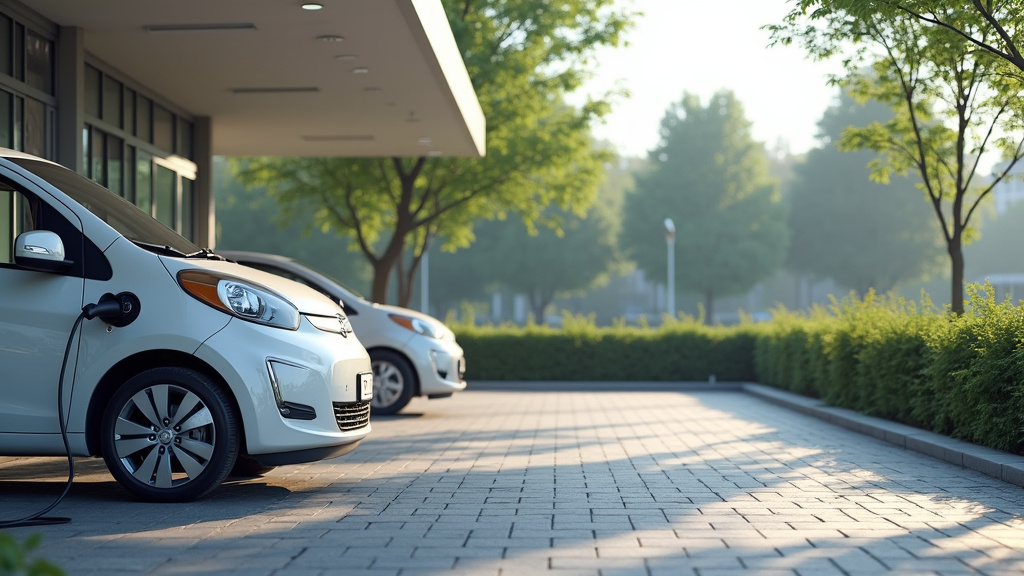 Borne de recharge électrique installée dans un parking d