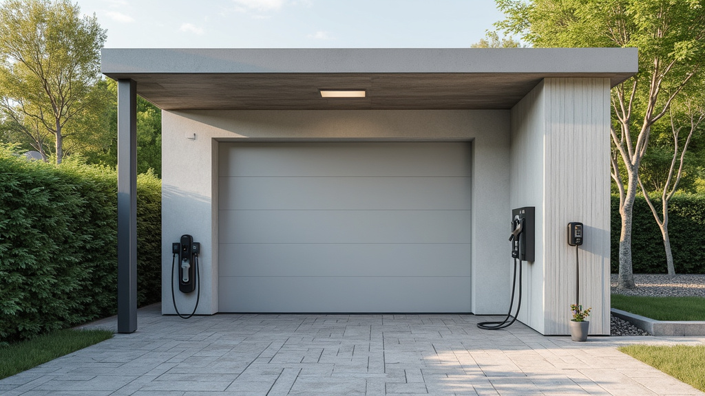 Borne de recharge électrique installée dans un parking de copropriété à Cuges-les-Pins
