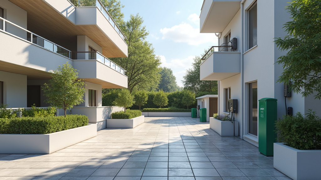 Borne de recharge électrique installée dans un parking de copropriété à Laquenexy