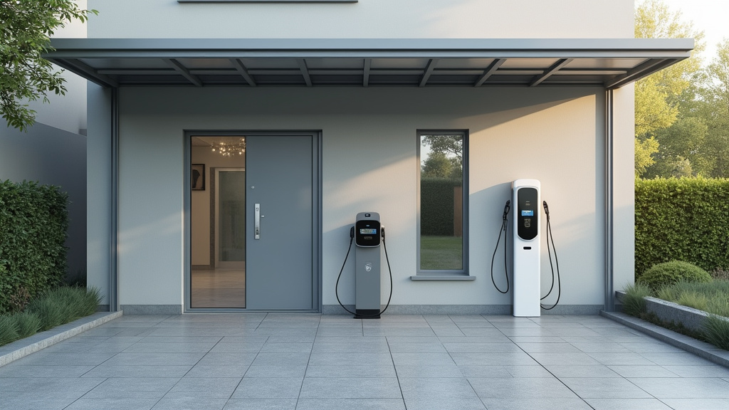 Borne de recharge électrique installée dans un parking public à Roppenheim