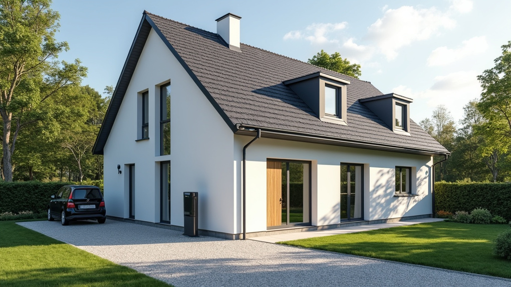 Borne de recharge électrique installée devant une maison à Serres-Castet