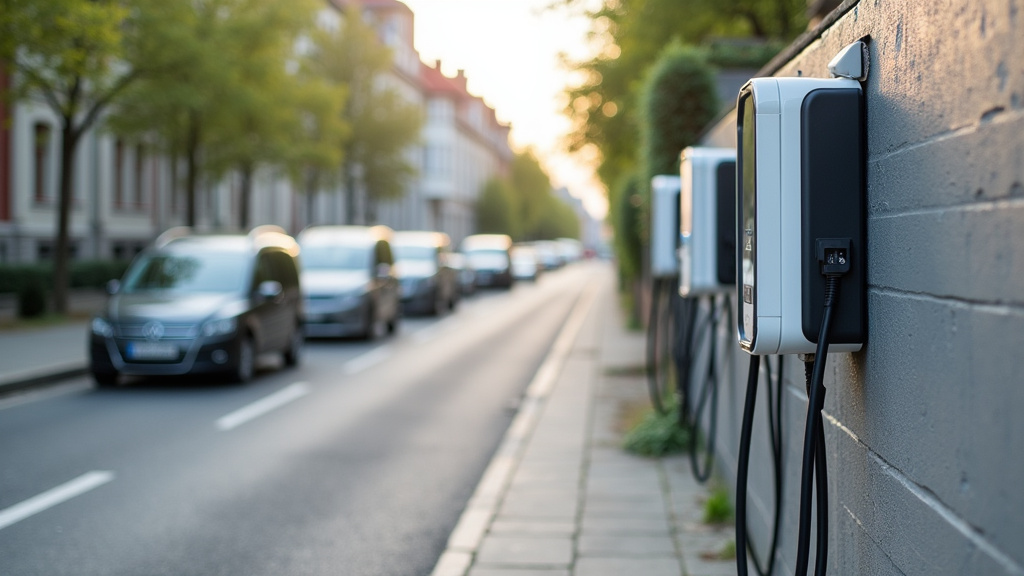 Borne de recharge électrique installée en bordure de rue à Bonnat