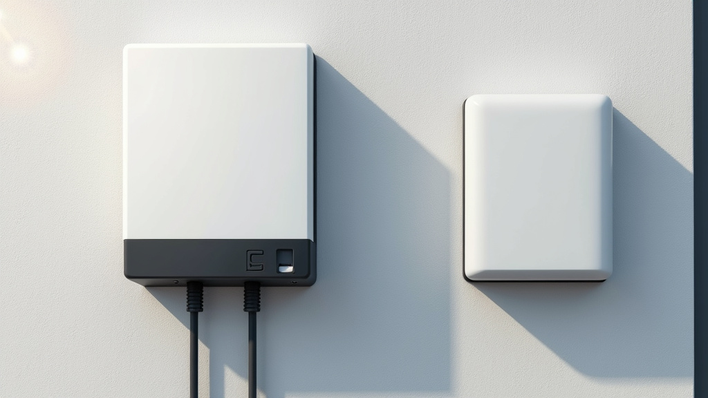 Borne de recharge électrique installée en extérieur à Bersée, fixée au mur d