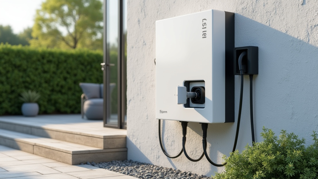 Borne de recharge électrique installée en extérieur à Boulange