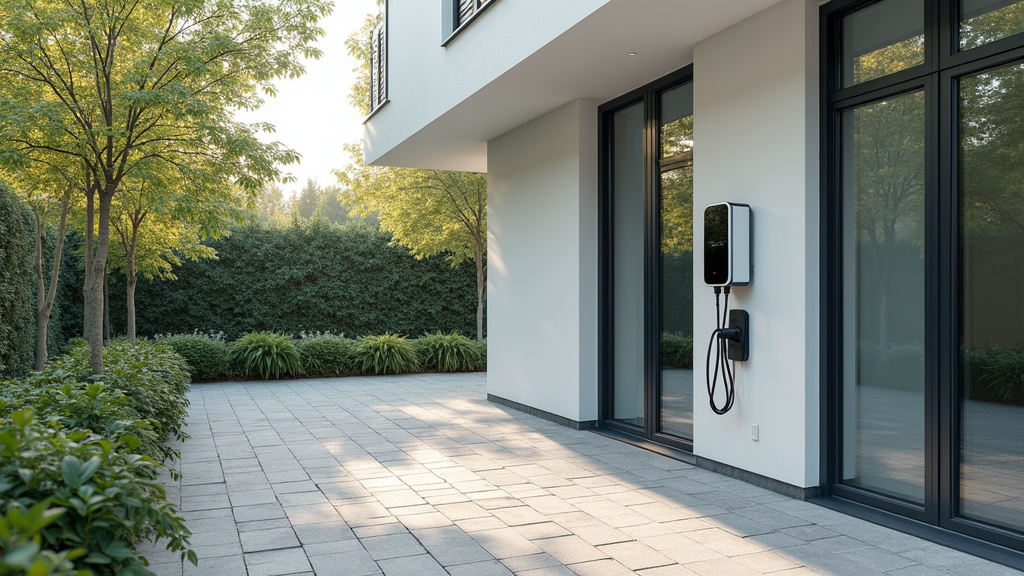 Borne de recharge électrique installée en extérieur à Sainte-Radegonde