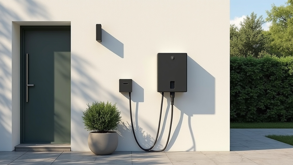 Borne de recharge électrique installée en extérieur dans une résidence à Séné