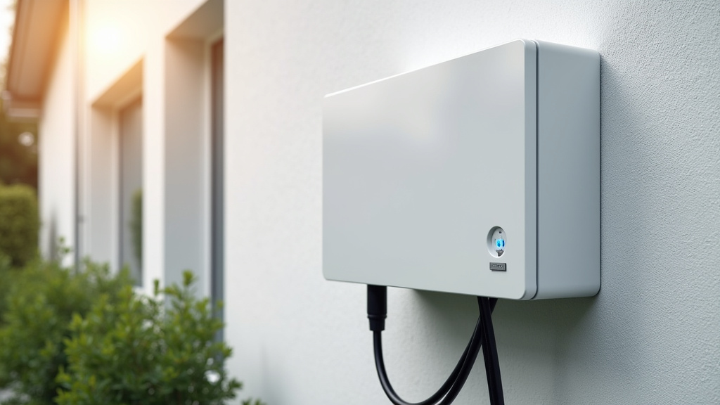 Borne de recharge électrique installée en extérieur sur un mur de maison à Nancy