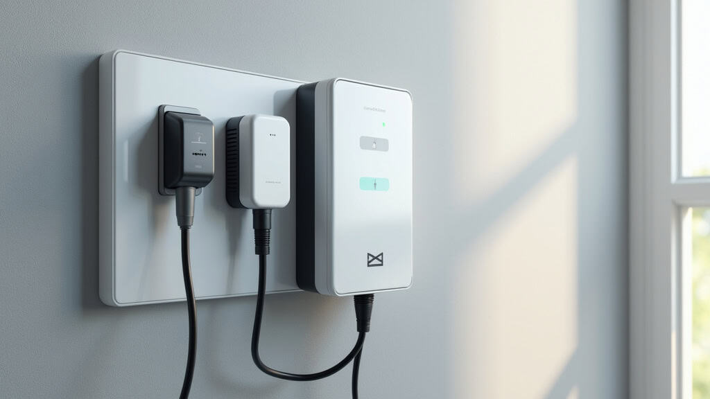 Borne de recharge électrique installée sur le mur d