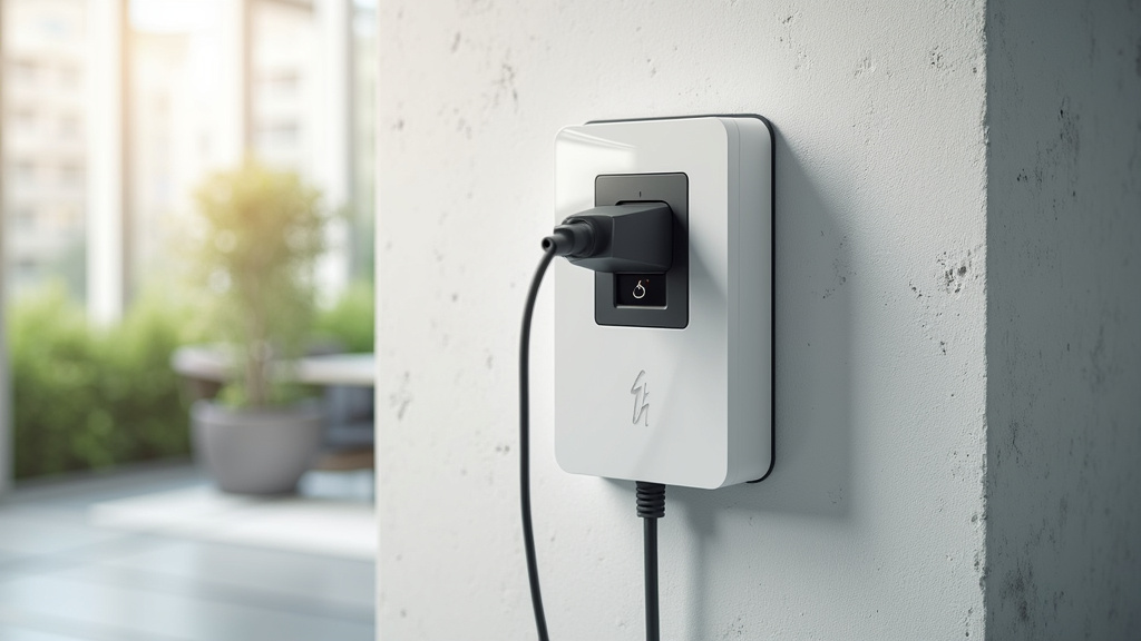 Borne de recharge électrique installée sur le mur d