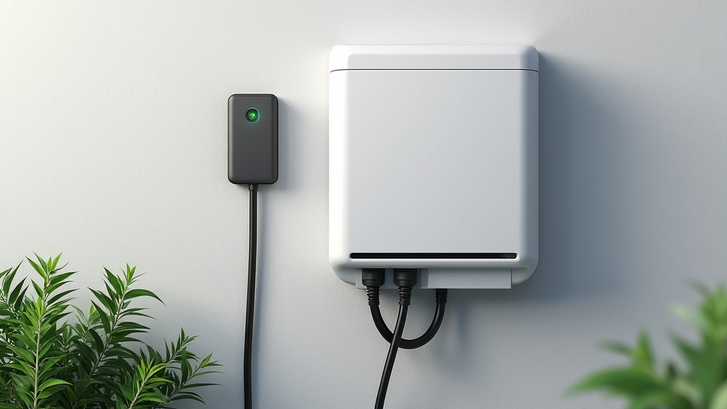 Borne de recharge électrique installée sur le mur extérieur d