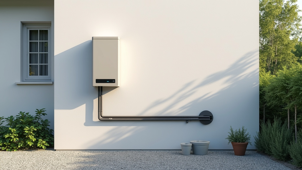 Borne de recharge électrique installée sur un mur extérieur à Marcillac-Vallon, vue de jour