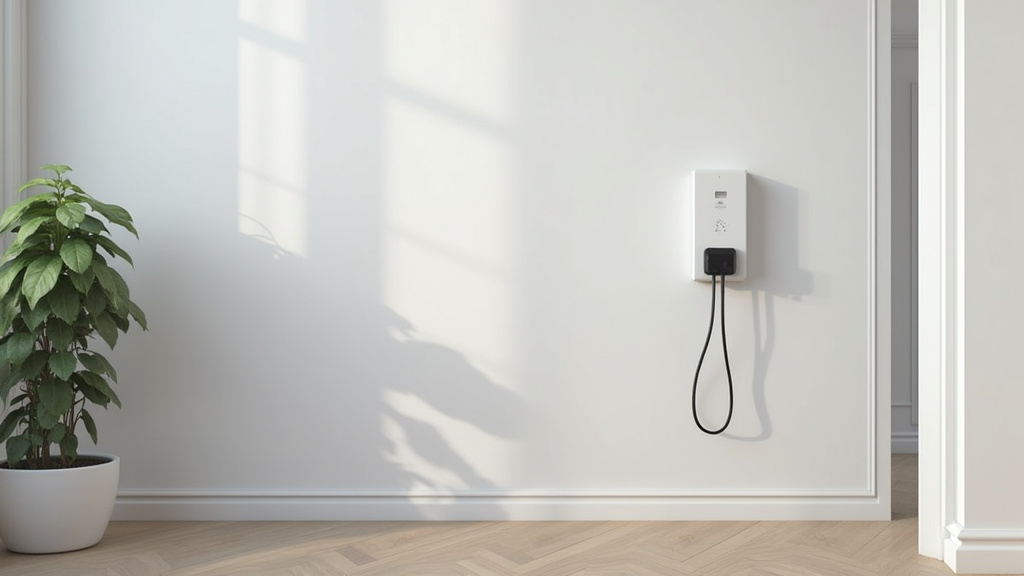 Borne de recharge électrique murale installée à l