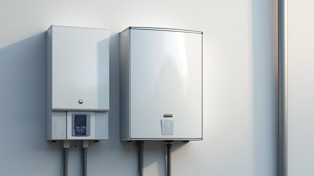 Borne de recharge électrique murale installée sur façade d